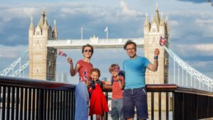 Family at London Bridge visitors