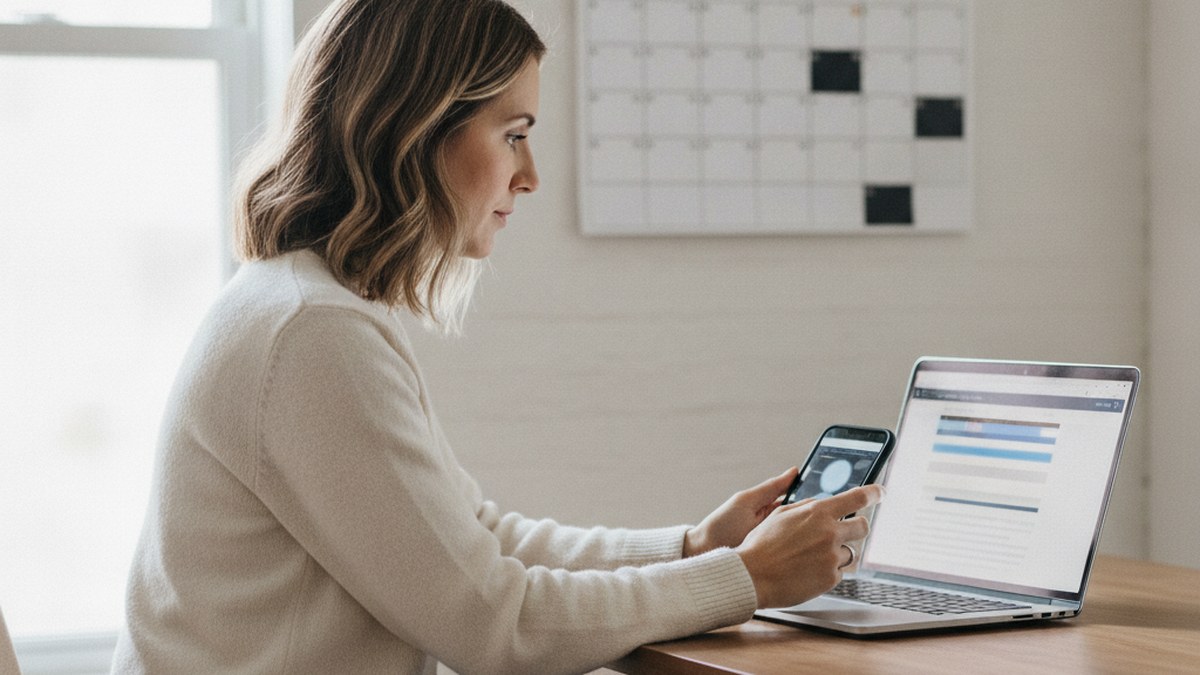 how-soon-can-i-renew-my-uk-visa-before-it-expires A person checking their UK eVisa immigration status online on a laptop and phone beside a calendar, illustrating how soon to renew a UK visa before it expires.