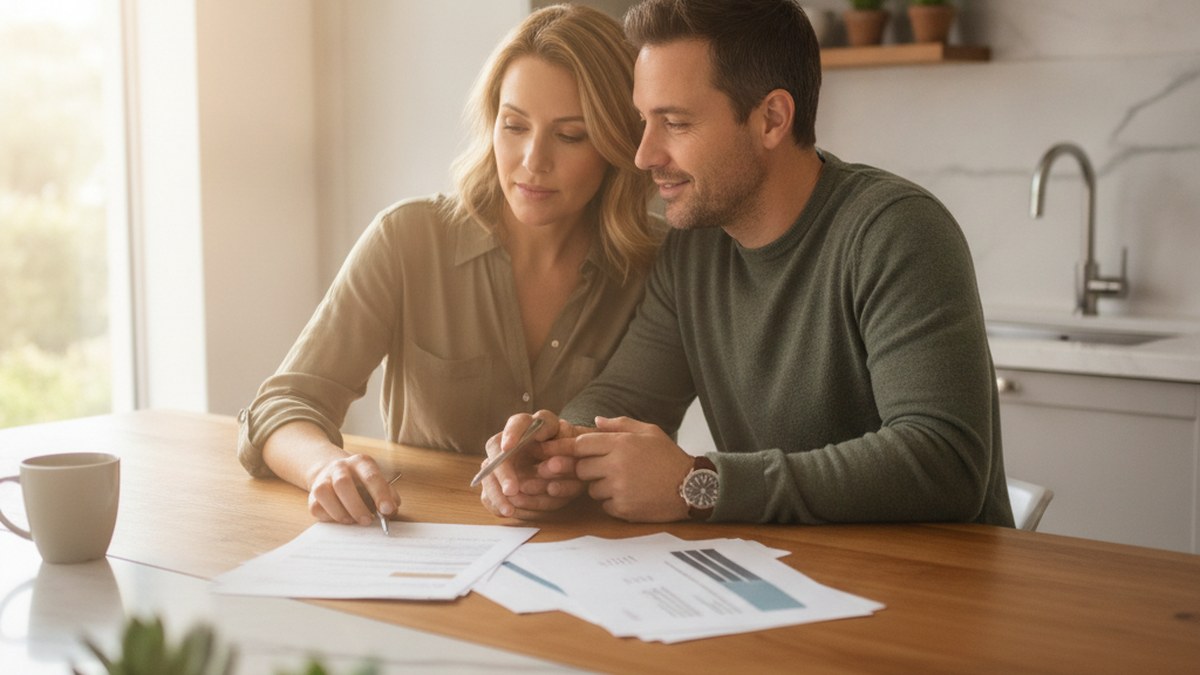why-unmarried-partner-visa-refused A couple reviewing documents together at a kitchen table, illustrating gathering relationship evidence for an unmarried partner visa.