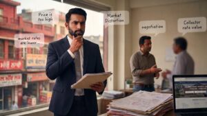 NRI property owner reviewing documents for a Jalandhar property valuation